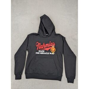 Nahmias Hoodie Sweatshirt Mens Small Black Made‎ In USA Graphic Heavyweight